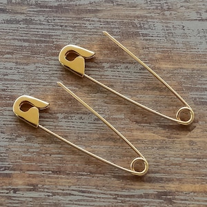 Pendientes de pasador de seguridad de oro de 1,25 pulgadas, pendientes de cartílago, regalo para ella, 9K, 14K, 18K