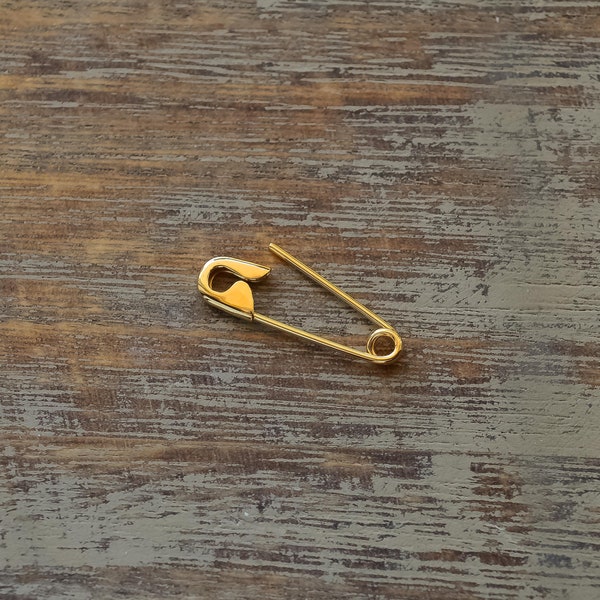 3/4'' Safety Pin Earring Gold 14K