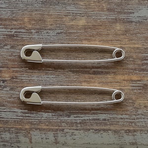 1.25 Inch 2 Pcs 925 Solid Sterling Safety Pin Earrings,Sterling Silver Safety Pin Earrings,Safety Pin Earrings,Silver Safety Pin Earrings