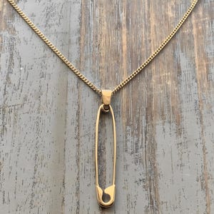 Silver Safety Pin Pendant Necklace: Edgy Punk Minimalist Jewellery