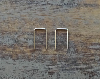 1/2'' Sterling Silver Square Arc Earrings Silver/Gold Plated/Rose Gold Plated