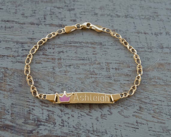 baby bracelet with name gold