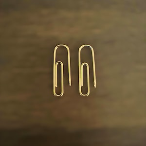 3/4'' PaperClip handgemaakte sterling zilveren oorbellen verguld
