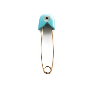 Rose Gold Turquoise Evil Eye Baby Pin: 9K 14K Gold Brooch