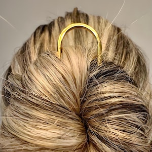 Large Brass Hair Pin: French Bun Holder, 3.5 Inch