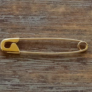 1.25 Inch Gold Safety Pin Gold Safety Pin Jewelry Gold Safety Pin Brooch 9K,14K,18K image 3