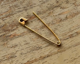 1.5 Inch Gold Safety Pin Cartilage Earring Gift For Her Gift For Him in 9K,14K,18K