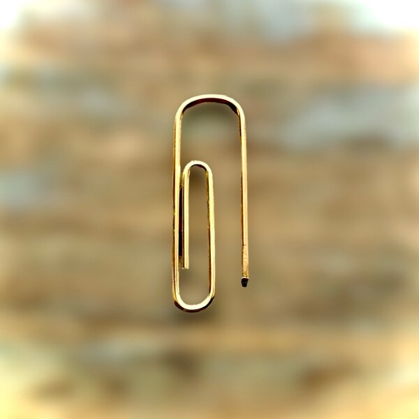 3/4'' Gold PaperClip Handmade Earring In Gold/Rose Gold/White Gold 9K/14K/18K