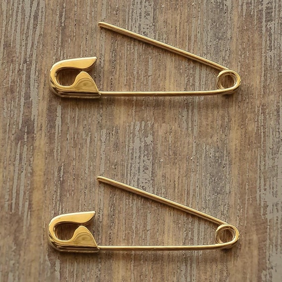 1 Inch Gold Safety Pin Jewelry Safety Pin Earrings Gold Safety Pins Gold  Punk Earrings Safety Pin Movement Safety Pin 9K 14K 18K 