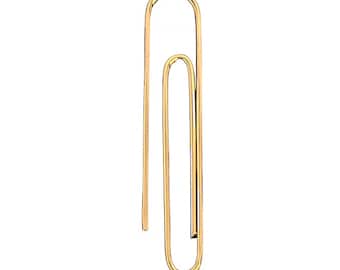 1 1/2'' Sterling Silver PaperClip Earring Gold Plated