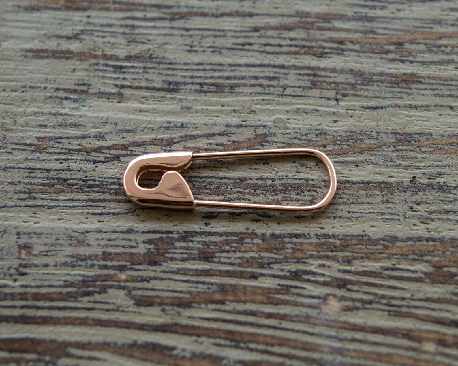 3/4'' Gold Safety Pin Hoop Earring 9K 14K 18K Etsy