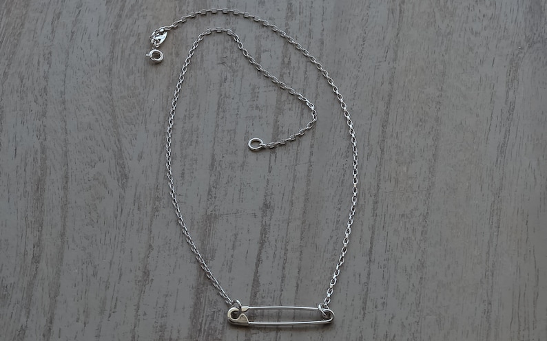 Sterling Silver Safety Pin Necklace Solidarity Charm Jewelry - Etsy