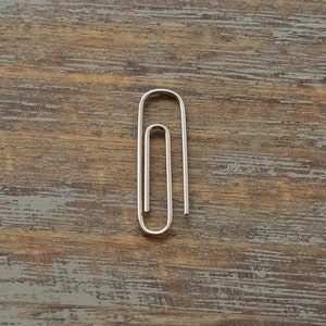 Silver PaperClip Earring 925 Handmade Jewelry Minimalist Cartilage Earring Wire Single Earring Silver/Gold Plated/Rose Gold Plated 1 Inch