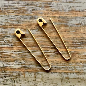 Safety Pin Sterling Silver Punk Piercing Hoop Earrings Minimalist Millennial Jewelry 1.5 Inches