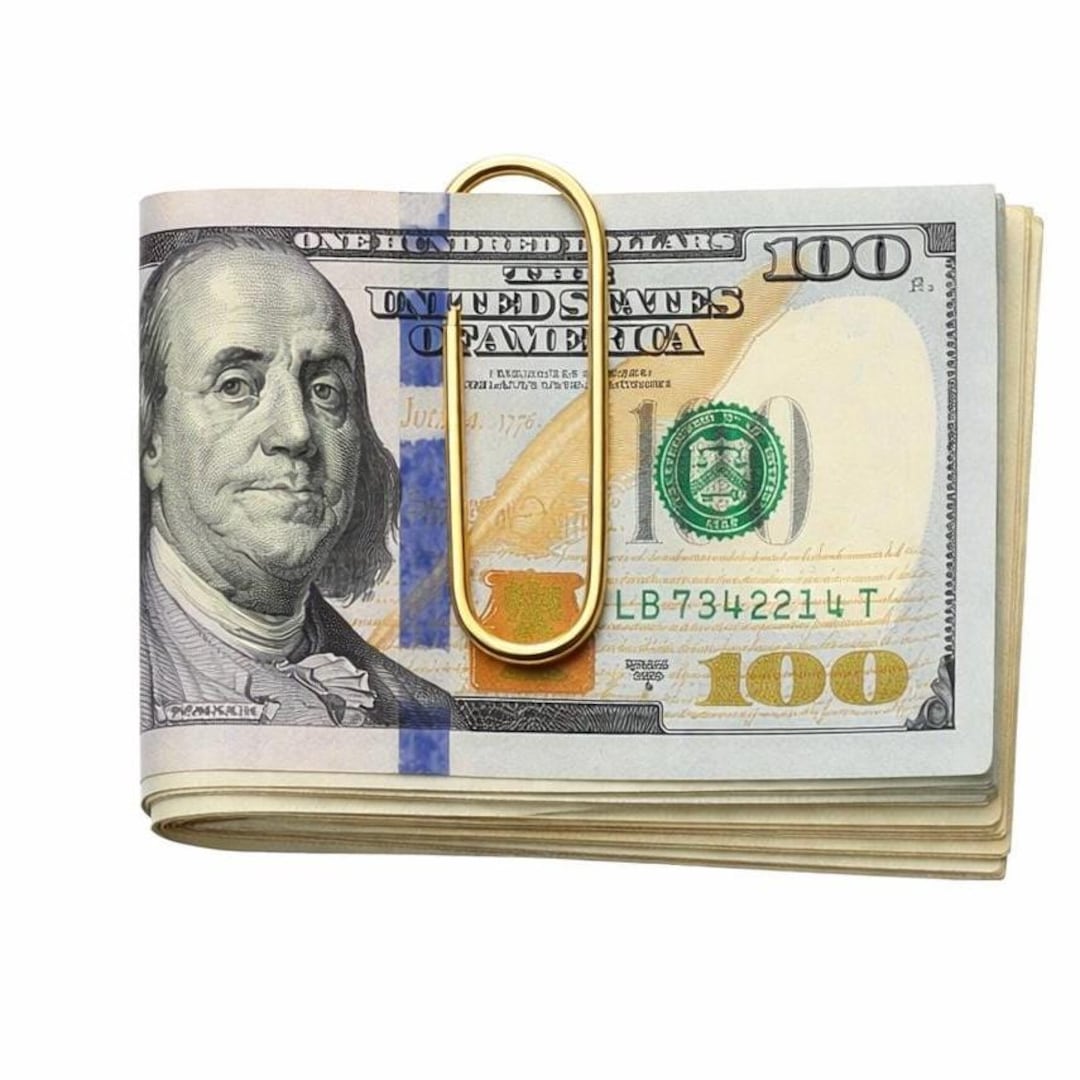 14K Gold Paperclip Money Clip Handcrafted 2.5-inch - Minimalist