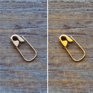Orecchini a cerchio punk con spilla di sicurezza in argento sterling da 5/8'', mini mix and match, placcati in oro