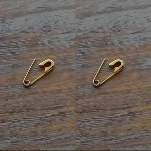 5/8'' Sterling Silver Safety Pin Mini Punk Earrings Silver/Gold Plated/Rose Gold Plated