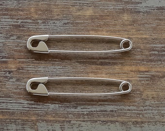 1.25'' Solid Sterling Silver Safety Brooch Solidarity Pins