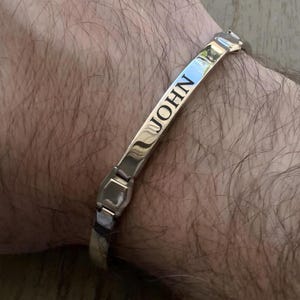 Gepersonaliseerde sterlingzilveren polsbandarmband, zilveren vintage armband herenarmband, zilveren gepersonaliseerde armband cadeau voor hem