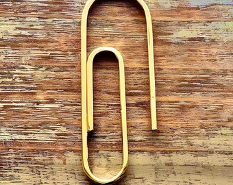 Gold Paperclip Large Money Clip Gift For Him 2.5 Inches 9K 14K