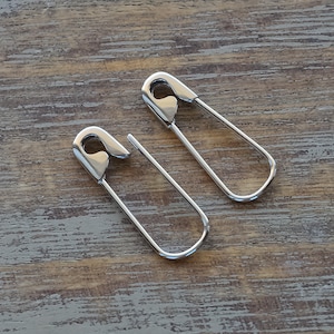 Boucles d'oreilles avec épingle à nourrice en argent sterling 3/4 de pouce Boucles d'oreilles cartilage Boucles d'oreilles punk gothique 925, cadeau pour elle Argent/Plaqué or/Plaqué or rose