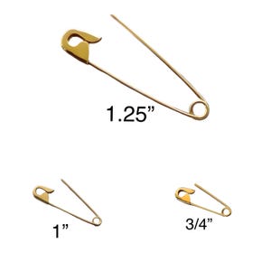 Gold Safety Pin Baby Gift Brooch For Pendants And Charms 14K