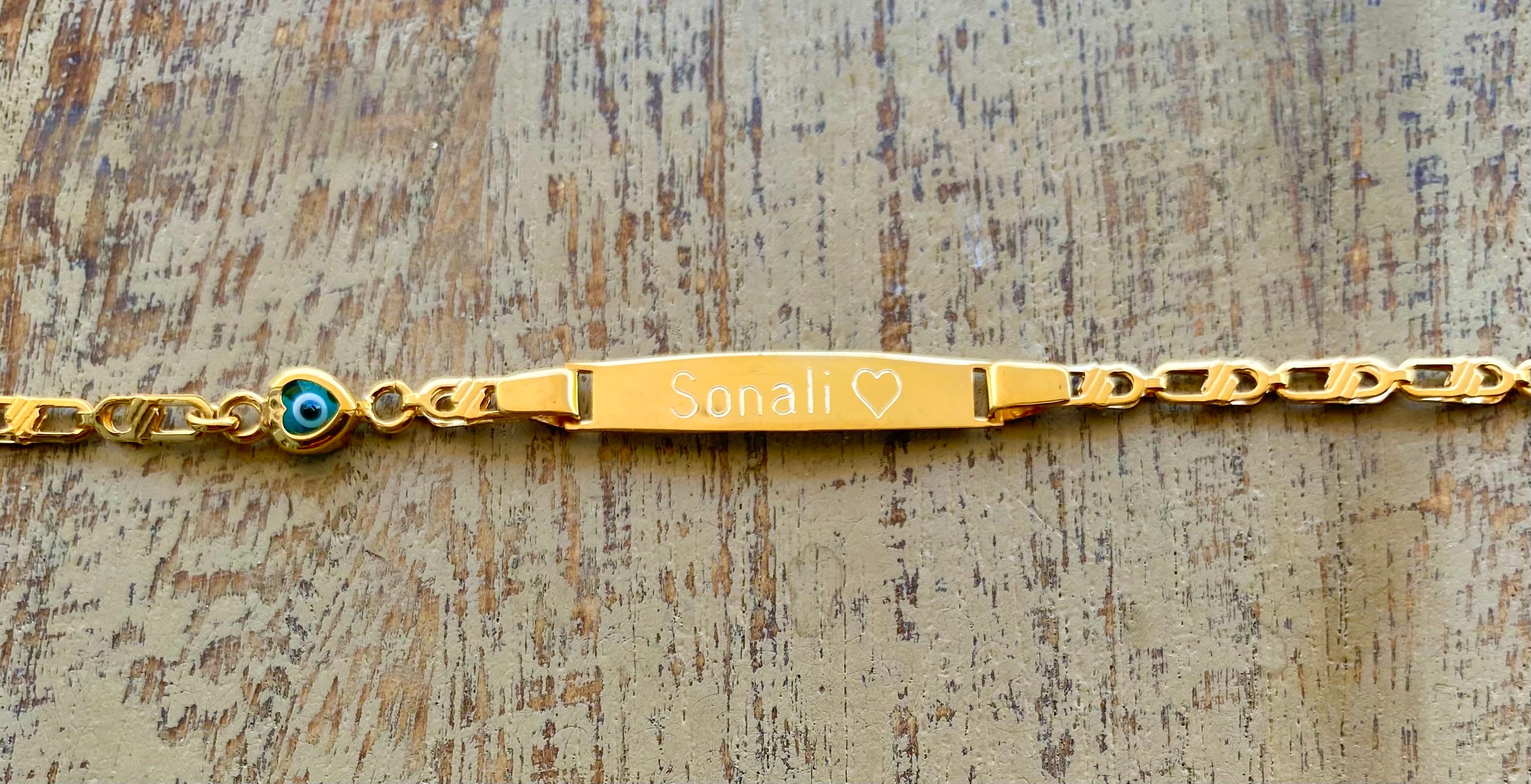 Personalized Silver Baby Id Bracelet Baptism Blesing Baby Gift Etsy