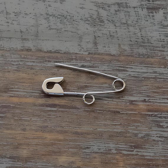 Sterling Silver Safety Pin Brooch Charm Holder - Etsy