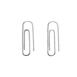 Silver PaperClip Earrings 925 Handmade Jewelry Minimalist Cartilage Earrings Wire Earrings Silver/Gold Plated/Rose Gold Plated 1 Inch