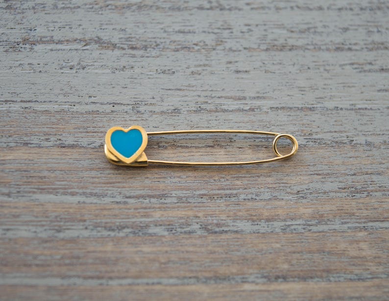 Gold Baby Safety Pin Charm Brooch Safety Pin Jewelry Baby Etsy