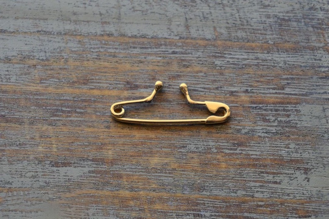 Gold Safety Pin Septum Fake Punk Nose Ring Handmade Gift for Her 1.25 Inches Etsy
