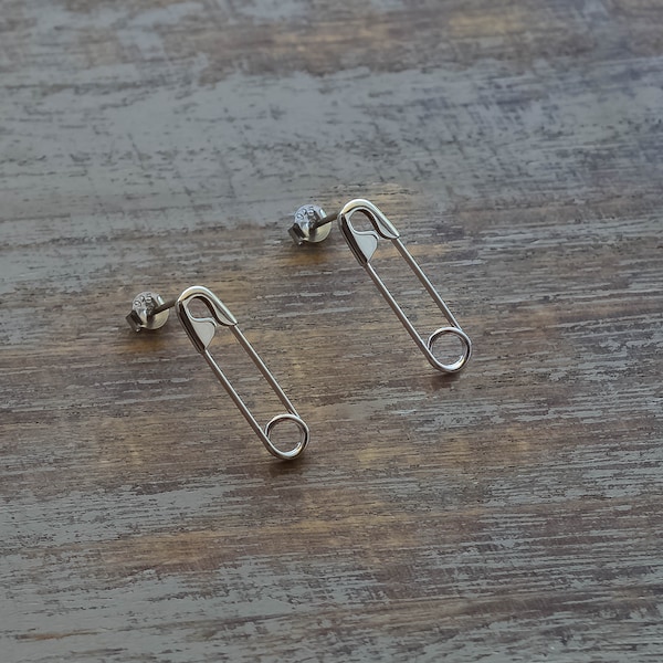 Safety Pin Earrings Etsy