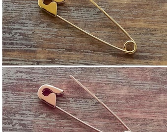 1.25'' Gold Safety Pin Mix And Match Colour Earrings 14K