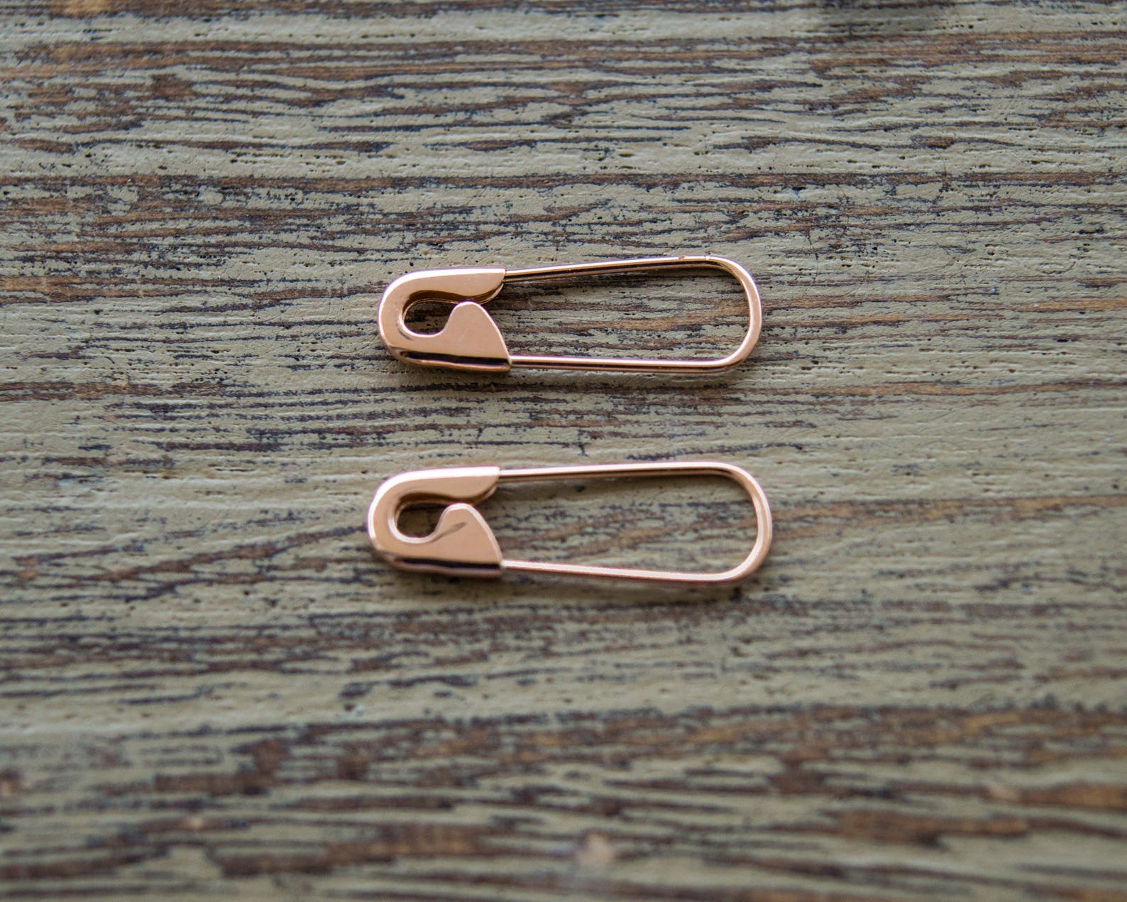 3/4'' Gold Safety Pin Hoop Earrings 9K 14K 18K Etsy