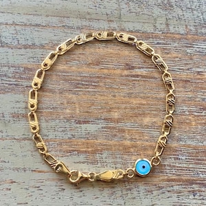 Gold Baby Evil Eye Bracelet: Newborn Nazar Protection Jewelry