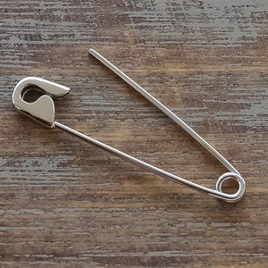 Weissgold Sicherheitsnadelohrring: Minimalistischer kantiger Schmuck 3cm