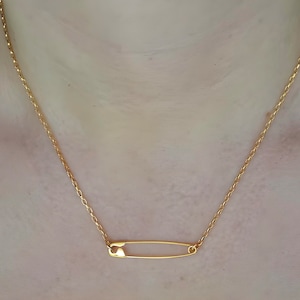 Sterling Silber Halskette mit Sicherheitsnadel: Halskette mit Anhänger aus Sterlingsilber