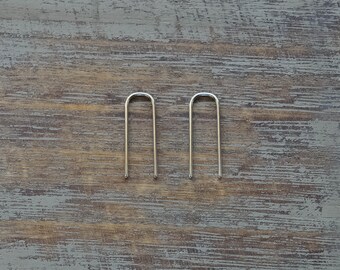 3/4'' White Gold Simple Arc Mini Wire Hoop Earrings In 9K/14K/18K