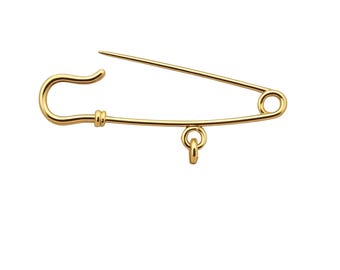 Soporte para dije de broche de imperdible de plata esterlina chapado en oro