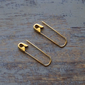 1&#39;&#39; gouden veiligheidsspeld hoepeloorbellen, 9K 14K 18K