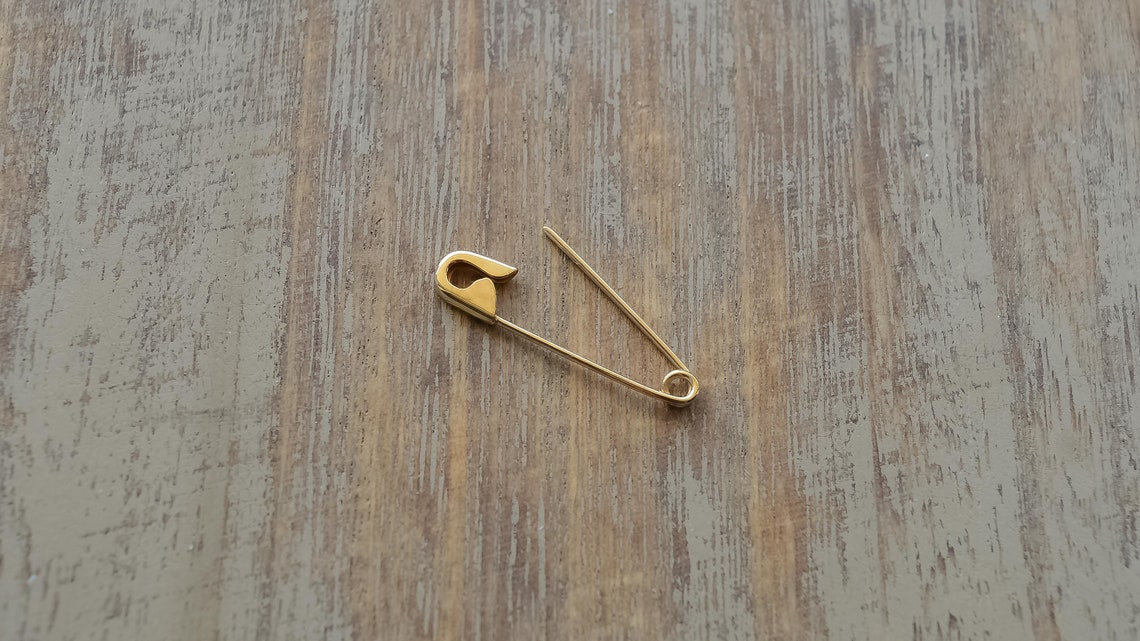 1 Inch Gold Safety Pin Jewelry Safety Pin Earring Gold Safety Etsy