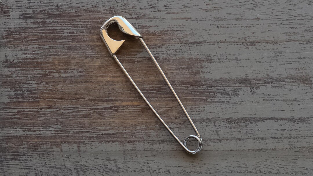 2.5 Inches Sterling Silver Big Safety Pin Large Kilt Safety Pin Giant