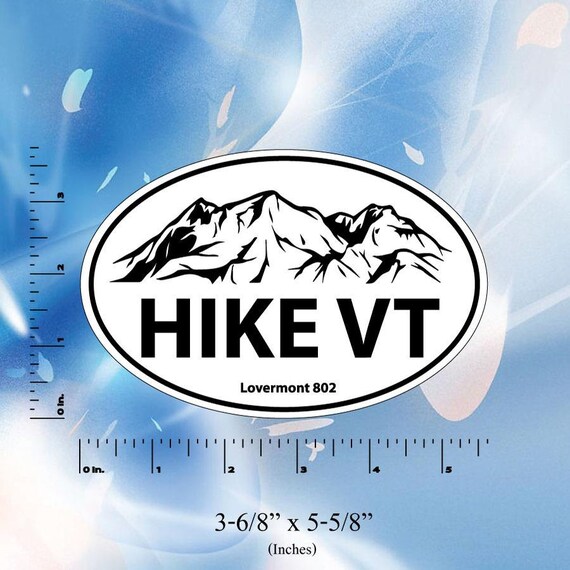 Hike VT Euro Round Stickers Vermont Digital Printed Bumper Etsy