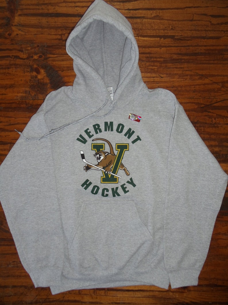 UVM University of Vermont Hockey Catamount Hooded Sweatshirt Etsy