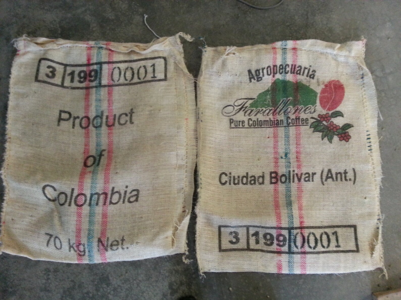 3 THREE Used Coffee Bean Burlap Bags Burlap Coffee Bags Coffee Bean