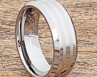 Tungsten ring, men's wedding band, men's tungsten ring, flat wedding band, simple wedding band, tungsten band, men's engagement band