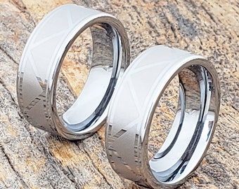 Black Ring Mens Wedding Band Black Tungsten Rings For Men Etsy
