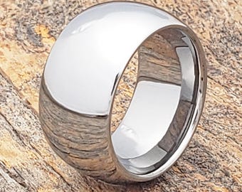 Polished Dome Tungsten Ring, Comfort Fit Wedding Band