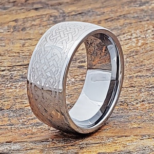 Tungsten ring, mens wedding band, mens celtic ring, celtic wedding band, celtic ring, celtic knot ring, tungsten band, irish unique men ring