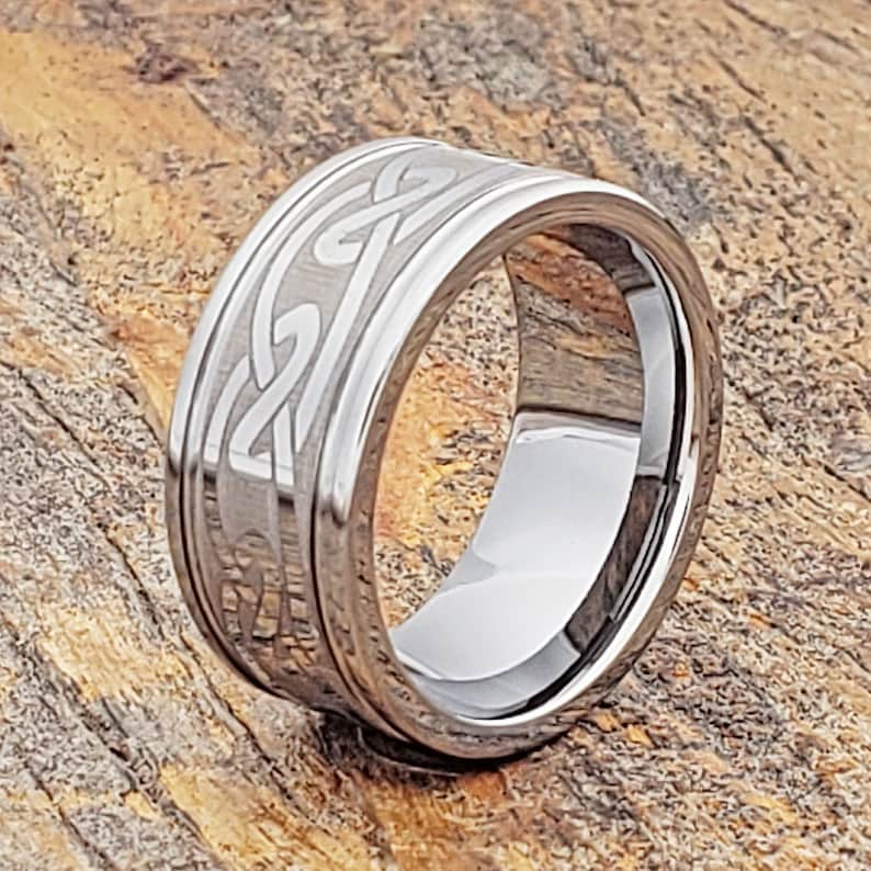 Celtic Knot Ring Simple Wedding Band Celtic Tungsten Ring